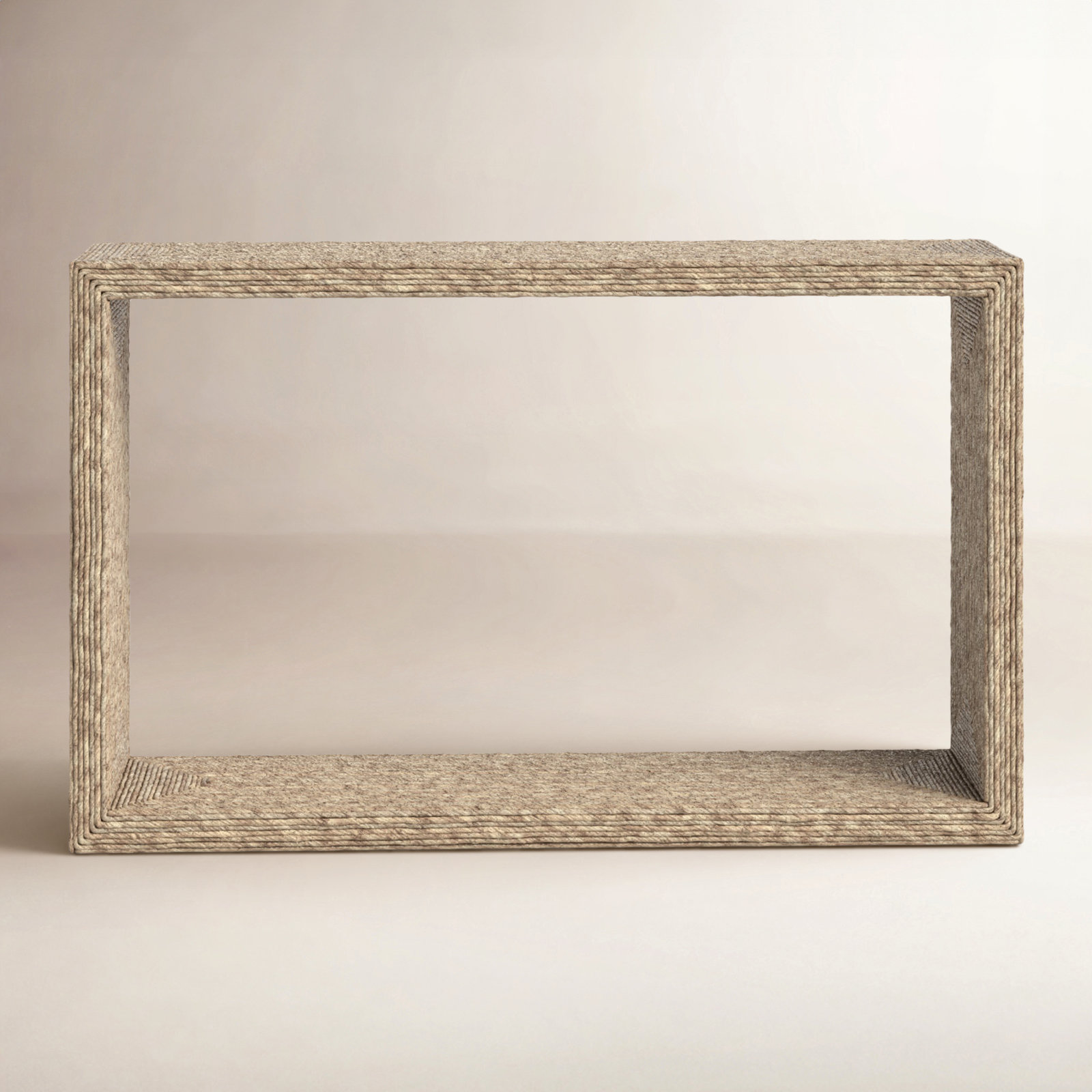 Evana Open Storage Woven Console Table