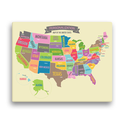 " Girls 50 States US Map "