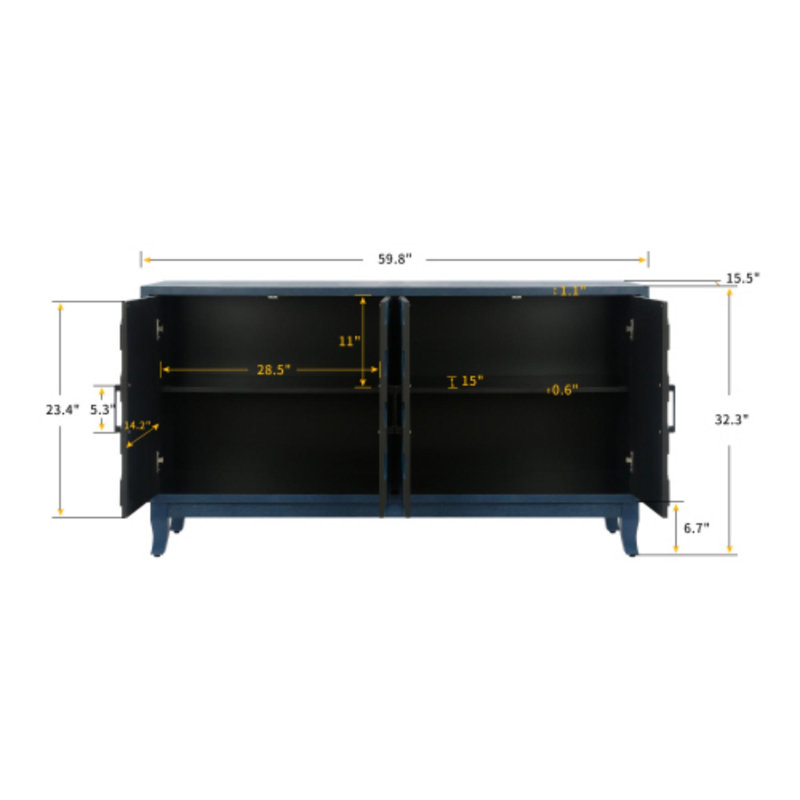 Armoire d'appoint Modern Farmhouse, Bleu marine antique