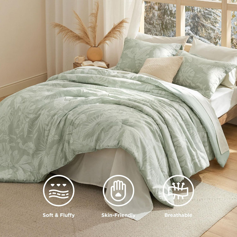 Ensembles d'édredon en mélange de polyester et coton Cozy Winter Collection, Édredon grand + 2 taies décoratives + 2 taies d'