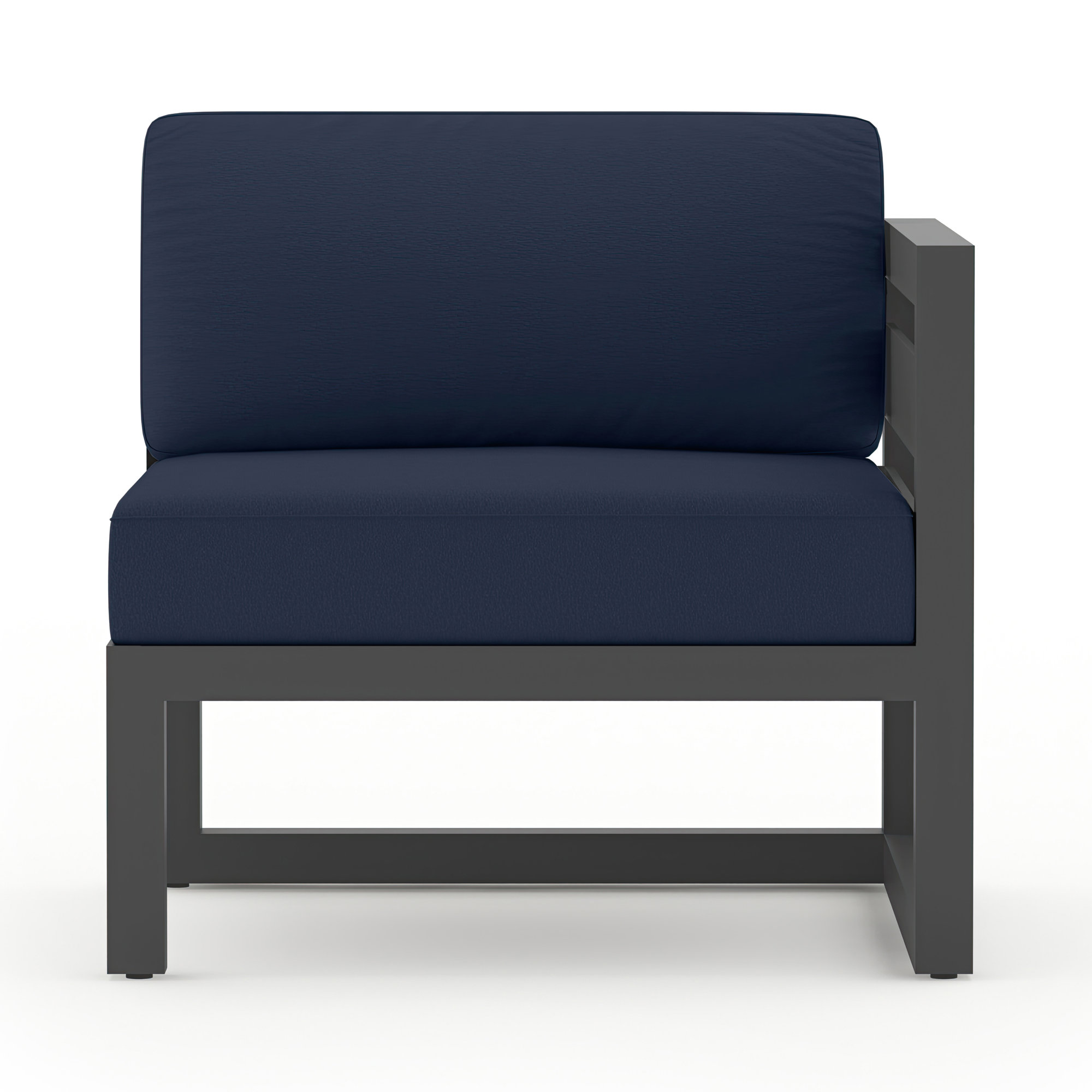 Smith 5 Piece Sectional Seating Group with Sunbrella® Cushions, Spectrum Indigo, Slate