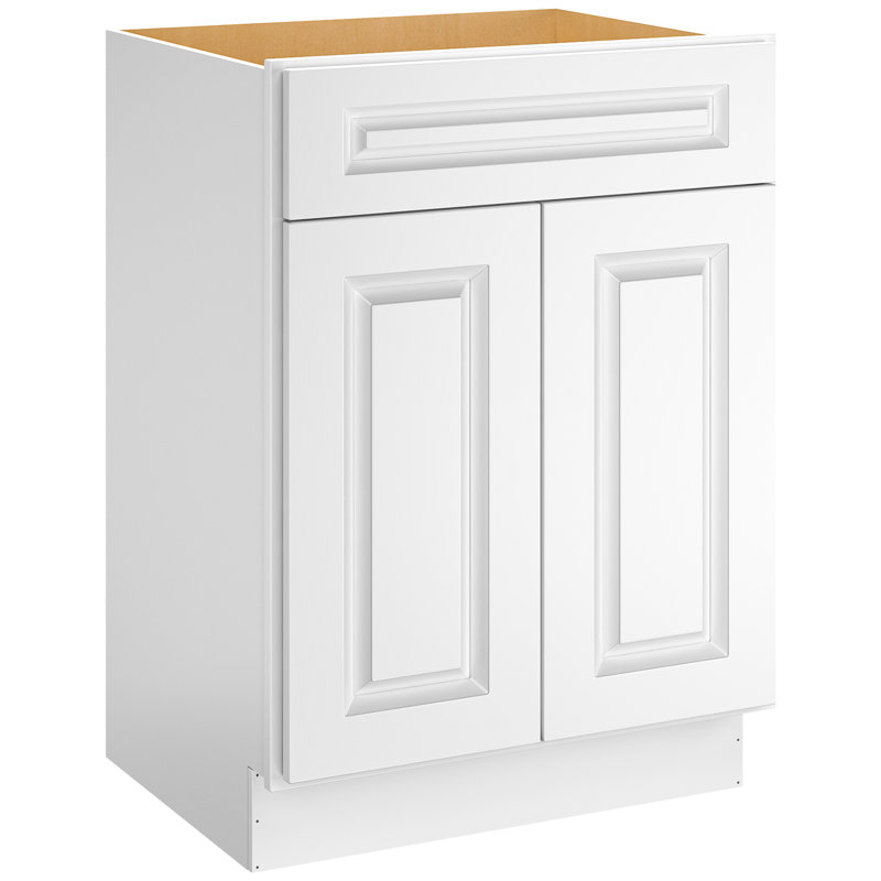 Base de meuble-lavabo simple 24 po seulement, Blanc traditionnel
