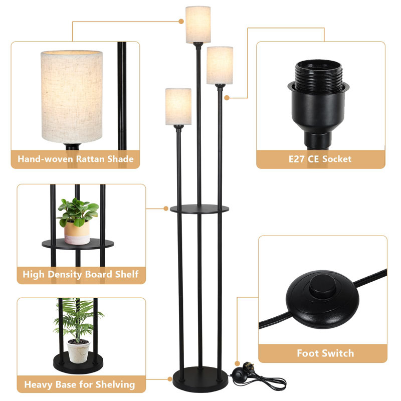 Sahna 168cm Novelty Floor Lamp, Black