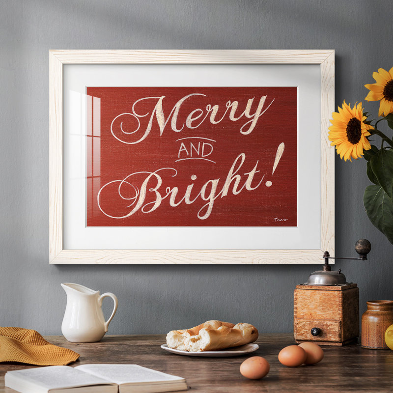 «Red Merry And Bright», impression sur papier, Blanc, H 22 po x l 32 po