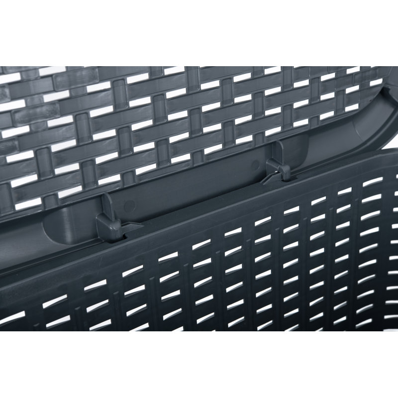 Wicker Laundry Hamper, Gray, 22" H x 19" W x 15" D