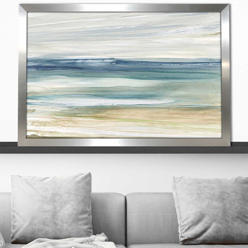 «Ocean Breeze» par Carol Robinson - Peinture, Encadrement argenté, H 33,5 po x l 49,5 po x P 1 po