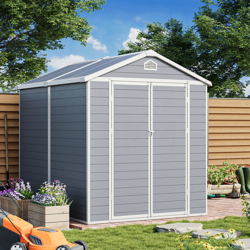 6'x8' Resin Outdoor Storage Shed, 6 Ft. W X 8 Ft. D