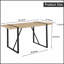 Table de salle à manger rectangulaire industrielle rustique moderne de 55 pouces, plateau en bois aggloméré de 1,5 pouce d'épaisseur, pieds en métal noir, pouvant accueillir 4 à 6 personnes, polyvalente pour la cuisine, la terrasse et le salon