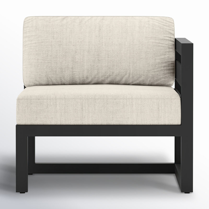 Avion 4 Piece Sectional Set, Cast Silver Sunbrella®, Black