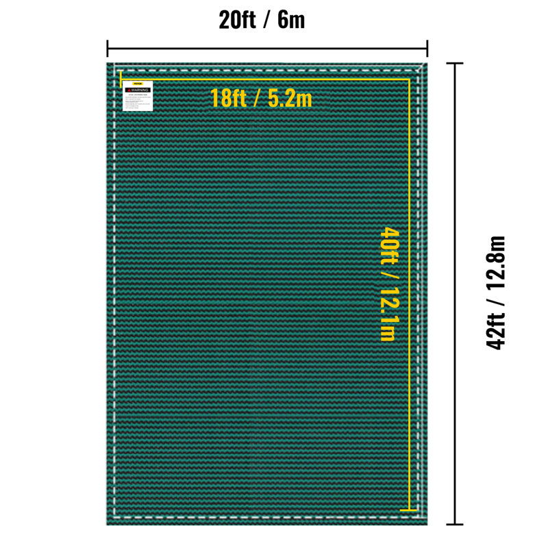 Housses de sécurité pour piscine, H 0,5 po x l 504 po x P 240 po
