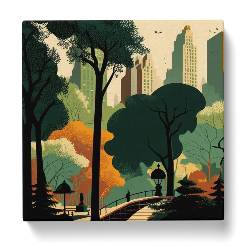 Central Park Mid-Century - No Frame Print, 35cm H x 35cm W x 3cm D