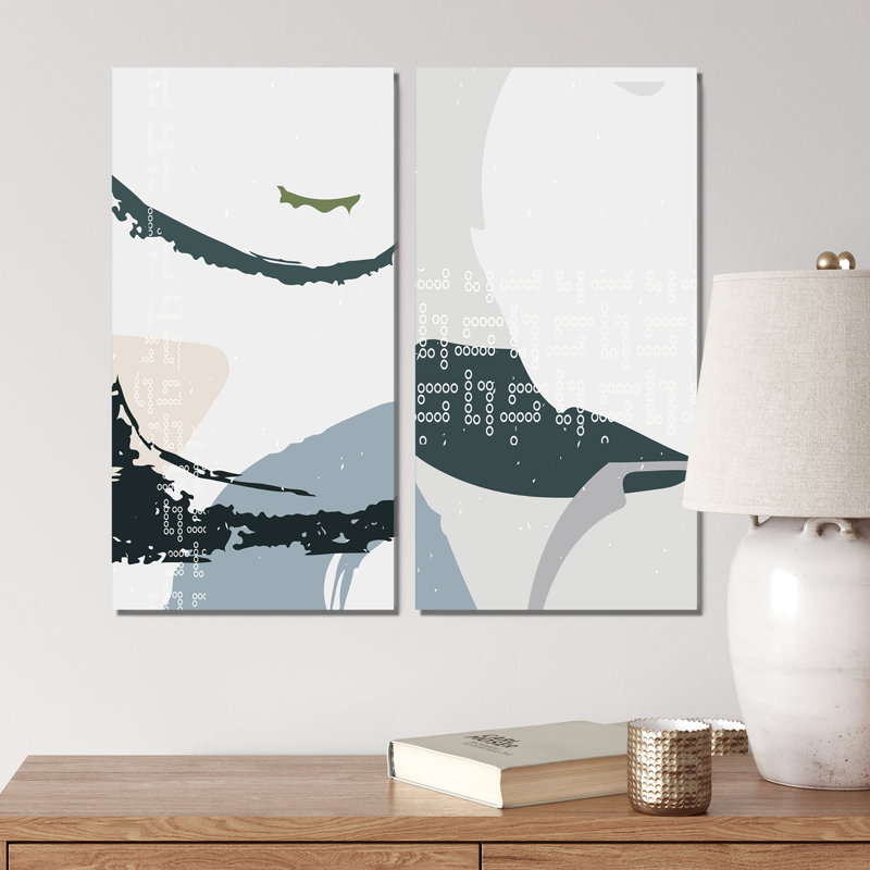 «Abstract Minimalist I», ensemble de 2 impressions, Toile tendue, H 20 po x l 24 po x P 1 po