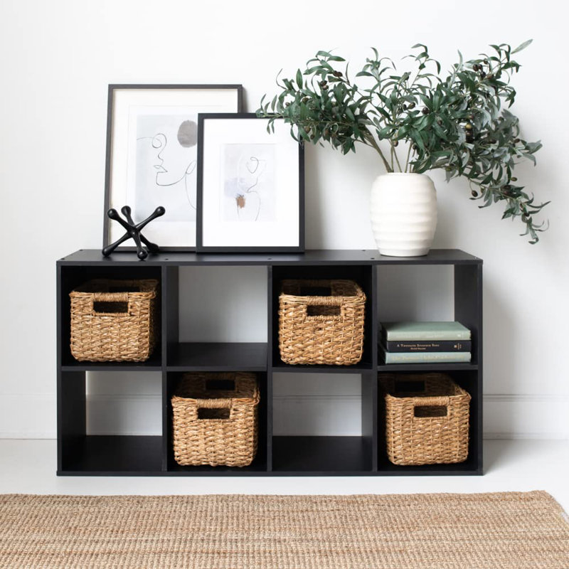 Bibliothèque haute Wyndi, 48 po, 8 compartiments cubes, noir