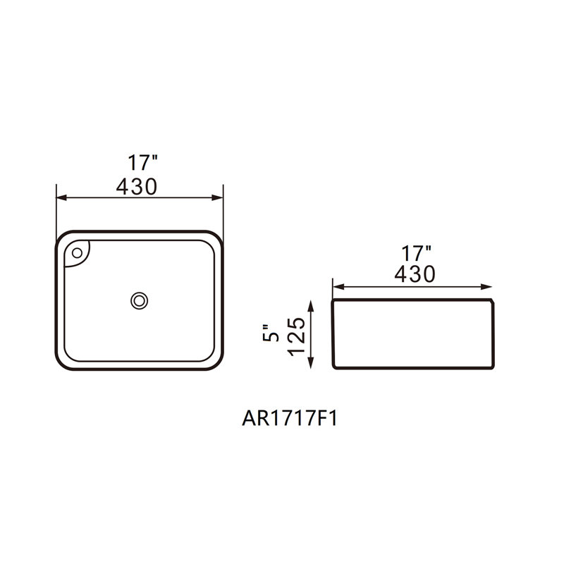 17 po Lavabo de salle de bain blanc Topmount