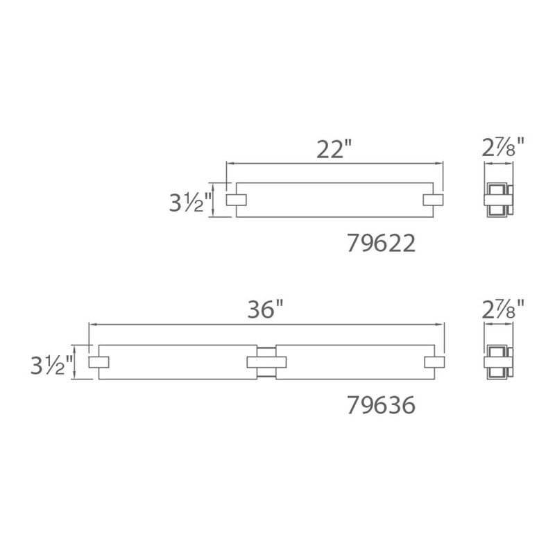 Ehrman 22" Dimmable LED Bath Bar, 2700K, 3.5" H x 22" W x 2.88" D