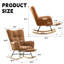 Ensemble fauteuil berçant à oreilles en tissu Teddy et repose-pieds, fauteuil à bascule d'allaitement avec poche de rangement latérale, mouvement de glissement fluide, base en bois massif sécurisée, fauteuil d'appoint confortable pour le salon-2014648241