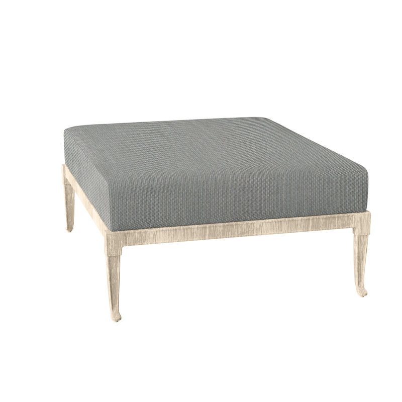 Wiltshire Outdoor Ottoman, Weathered White, Canvas Navy Sunbrella® Canvas