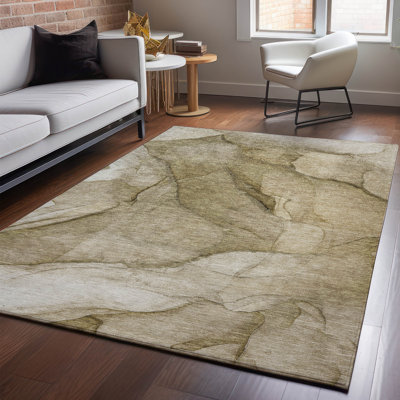 Premium Machine Washable Cerrito AMF607 Brown 5' x 7'6" Rug