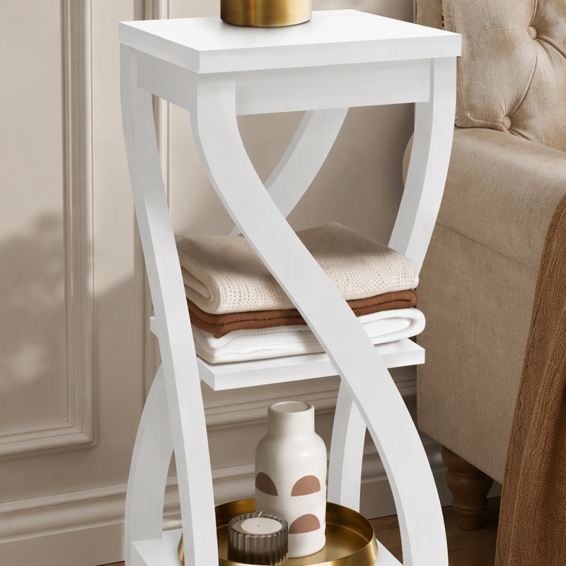  Table d'appoint de salon Table d'appoint carrée Table d'appoint carrée, Blanc