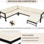 Extérieur en forme de U blanc 6 - aluminium avec coussins confortables pour profiter de l'extérieur, des jardins, des cours et des balcons idéaux, siège facile à assembler, construction robuste, sièges latéraux avec accoudoirs