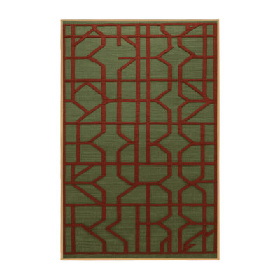 Tapis brun treillis lavable à la machine