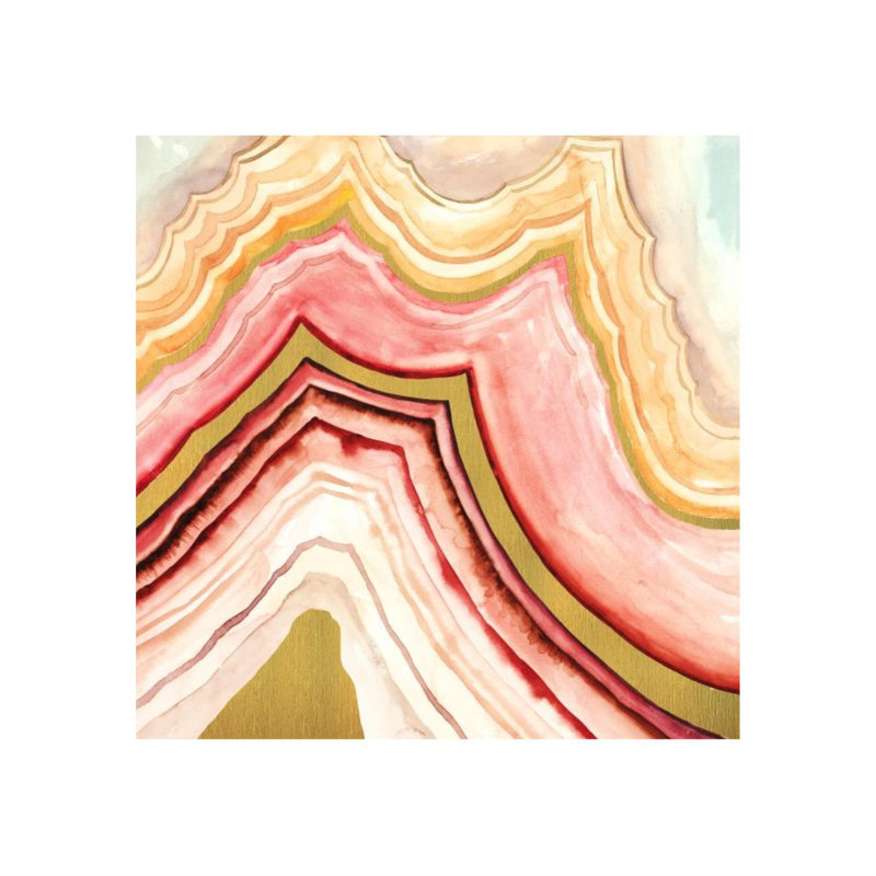 Agate With Gold Accent Print by Guseul Park, Gild Silver, 40" H x 40" W x 1.5" D