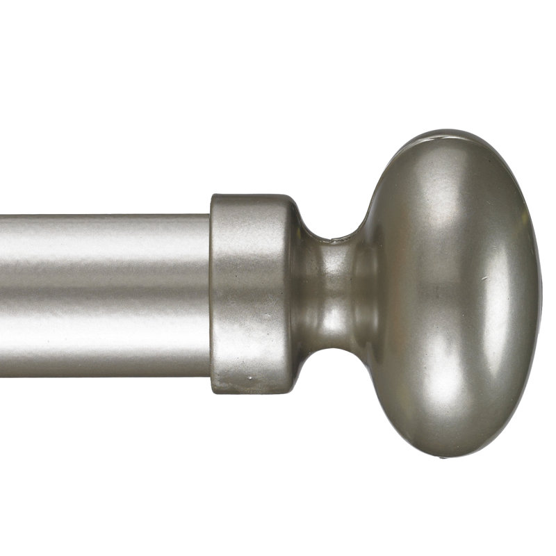 Noelani Single Curtain Rod, Antique Silver, 2.3" H x 96'' W x 3.5" D