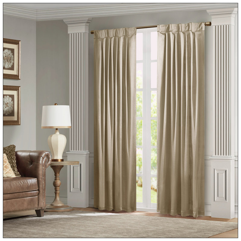 Picazo Single Curtain Panel, Champagne, 52" W x 96" L