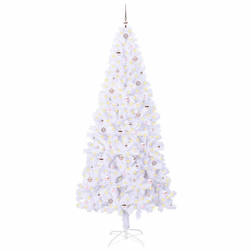 Lighted Artificial Christmas Tree, 240cm H, Pink