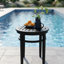 Petite table de bout ronde 18 po Arbor - Table d'appoint intérieure et extérieure en bois d'acacia massif - Noir-1942522668