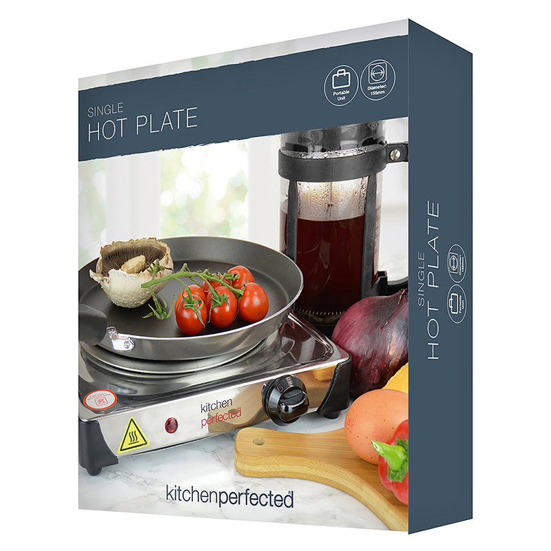 Kitchen Perfected Electric Single Hotplate, Silver/Grey