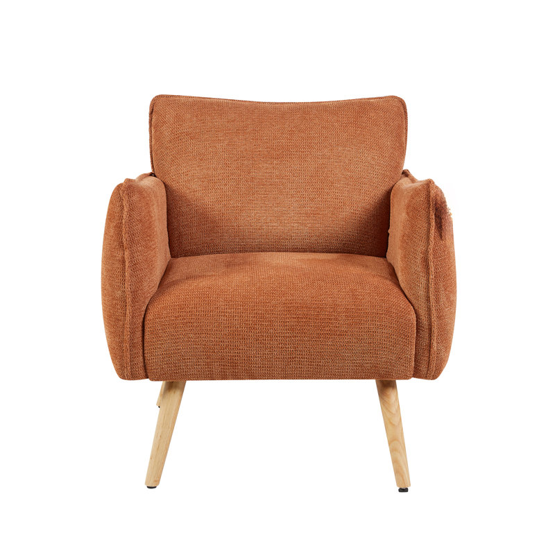 Piper Upholstered Soft Touch Fabric Armchair, Rust
