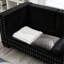Moderne, velours noir, salon, accoudoirs carrés, clous argentés, sièges à ressorts, housses amovibles, rangement sous le siège 2 avec style moderne, accoudoirs décorés d'une éponge et d'une poche à haute élasticité-1561041209