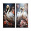 Ensemble de 2 décorations murales roses et blanches Swan Seran II - cygnes-1021598849-1021598848