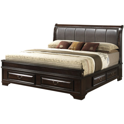 1015 Solid Wood and Upholstered Storage Sleigh Bed -  Glory Furniture, G8850C-FB3