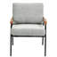 Chaise de chambre à coucher moderne avec cadre en bois naturel, métal noir et revêtement gris, teinture confortable polyvalente-1591312775