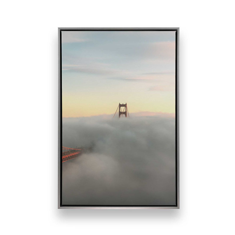 «Cloudline Crossing», reproduction d'art sur toile, 8 po x 12 po, Cadre flottant en chrome poli