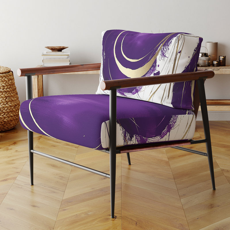Fauteuil d'appoint Tamerlan, Noir, noir, noir, noir, Or/mauve