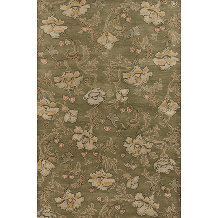 Brittin Wool Floral Indoor Rug, Rectangle 2' x 3'