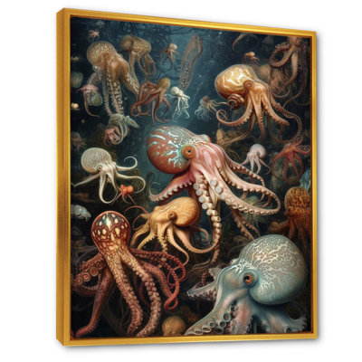 Beaucoup de calamars - animaux, pieuvre, art mural, salon