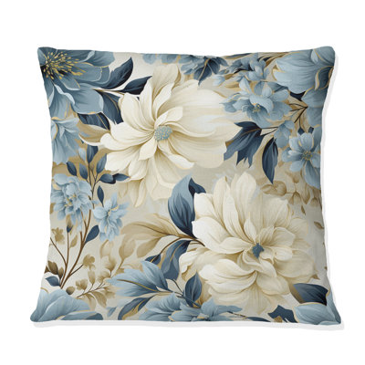 Contemporary Flourish Victorian Pattern III - Floral Printed Throw Pillow