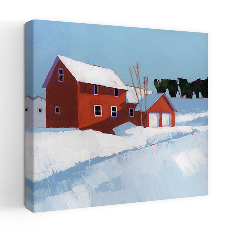 «Quiet Abstract Contemporary Winter Architecture Art», H 18 po x l 18 po