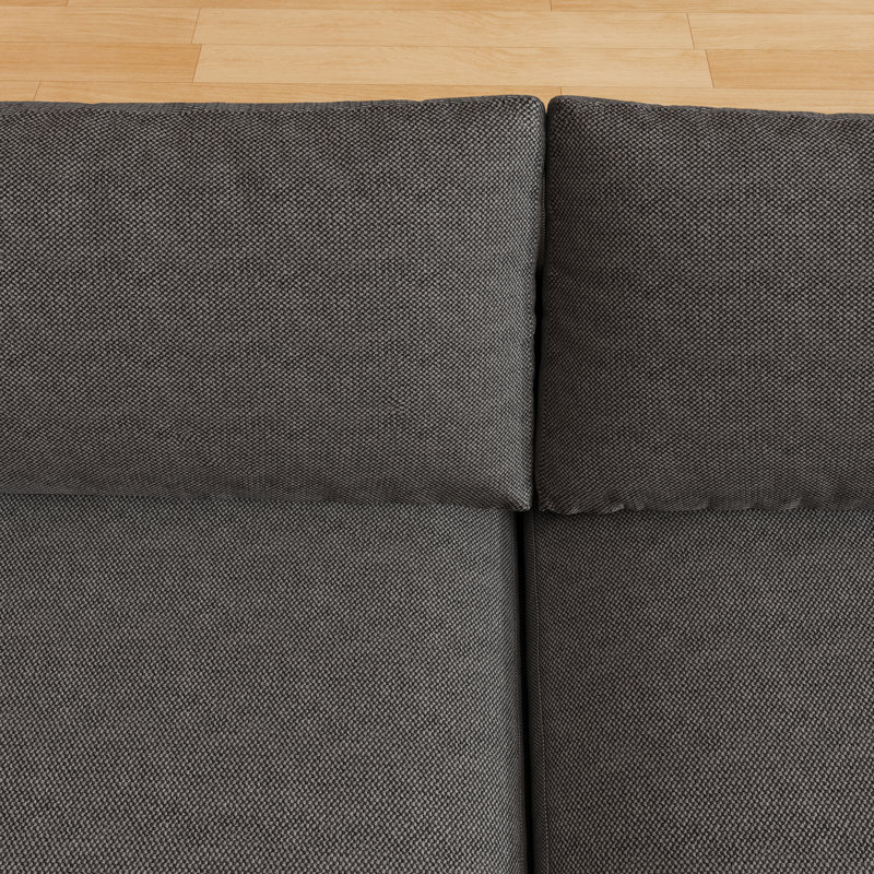 Canapé modulaire à nuage compressé NOIR, L 156 po x P 78 po x H 24 po, Boucle