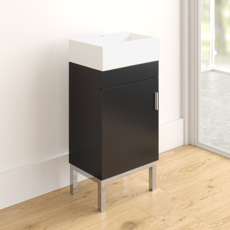 Ensemble de meuble-lavabo simple 16 po Mettellus, Noir