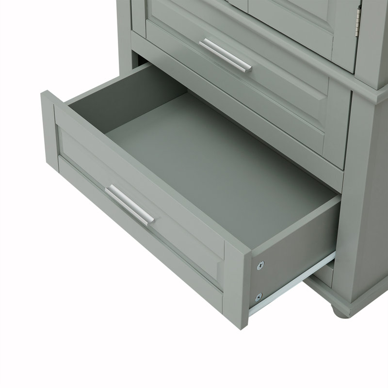 Armoire haute avec 2 tiroirs Botond, Gris