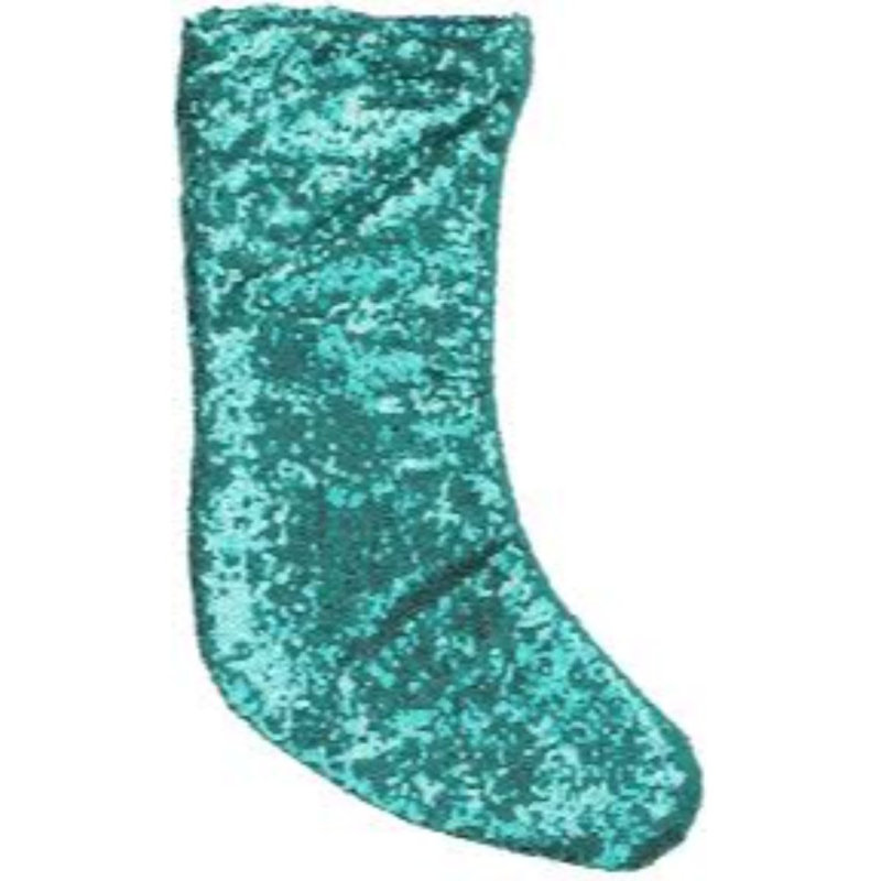 Chaussette de Noël décorative à paillettes 17,5 po Paillette, Vert