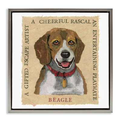 "Fun Beagle Pet", art mural encadré flottant par Nancy Overton