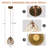 1-light Single Pendant Shell-Pattern Glass For Bedroom Entryway (Set of 2)