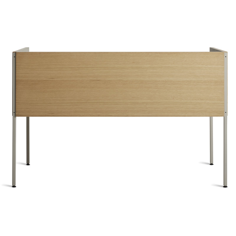 Tabloid Solid Wood Writing Desk, Putty/White Oak
