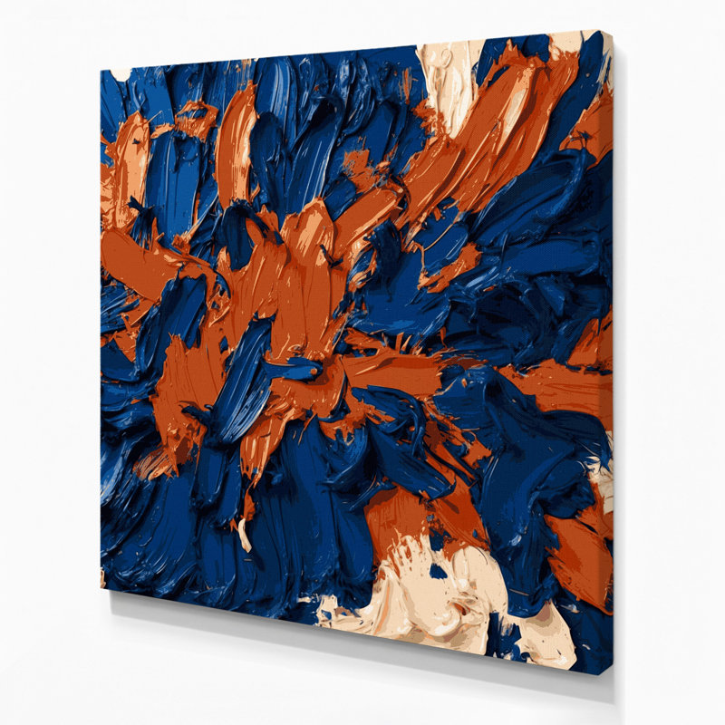 «Neo Expressionism 5», art mural sur toile bleue, H 16 po x l 16 po